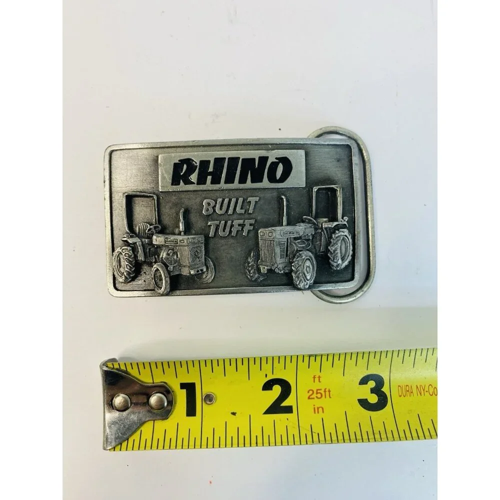Rhino Tractors‎ Built Tuff Belt Buckle 1993 Siskiyou Limited Edition Pewter